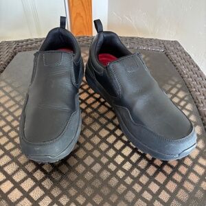 Skechers Work Slip Resistant Slip On Leather Loafer Shoes Size 7.5